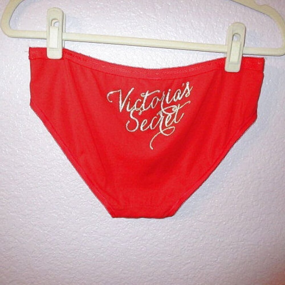 Victoria's Secret Hipster Panty Size XL Embroidered Glitter Holiday Cotton